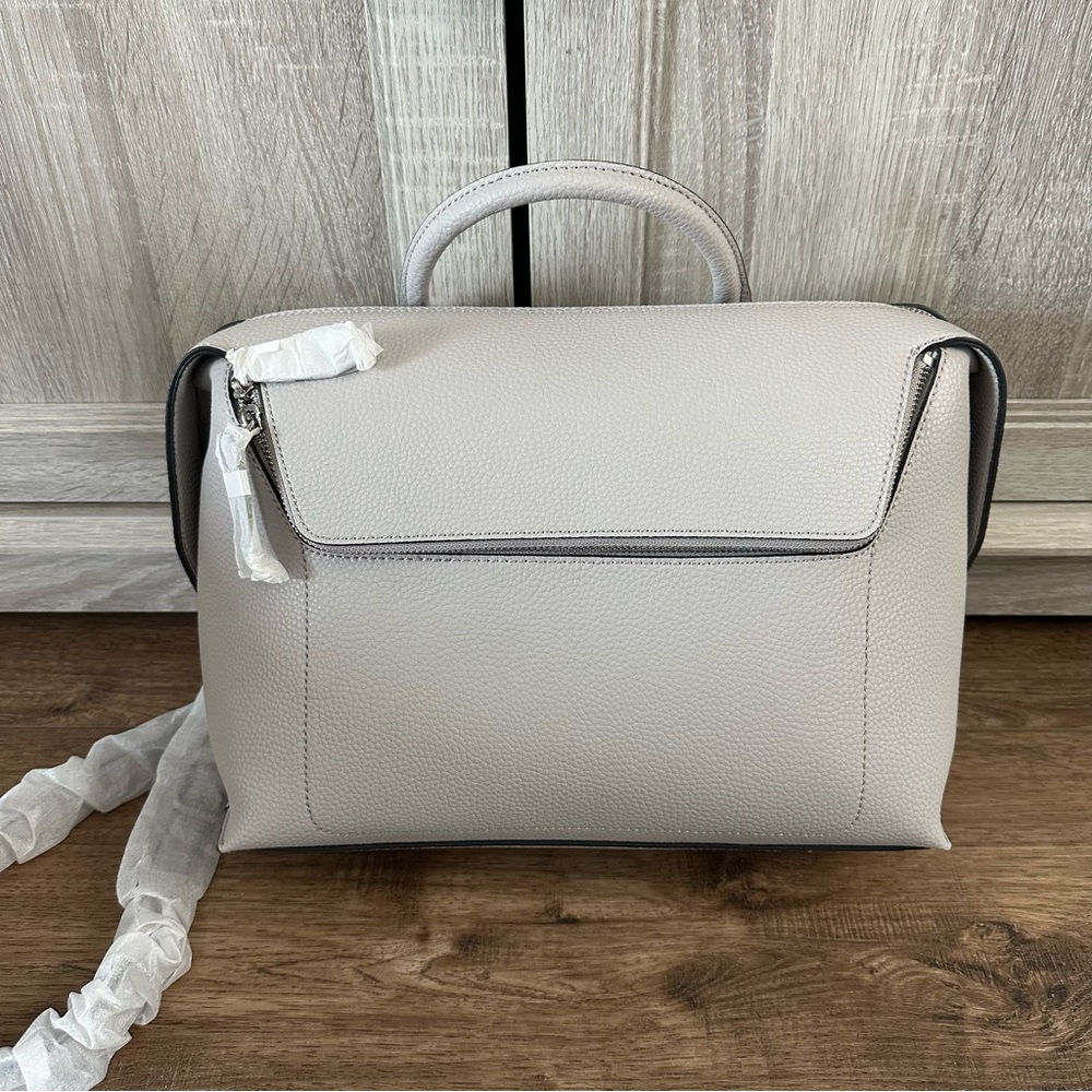 NWT! Danielle‎ Nicole LEATHER, Daleah Satchel, Stone, Neutral, Quiet Luxury
